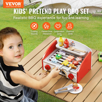 VEVOR Kids BBQ Grill Toy with Play Food Set