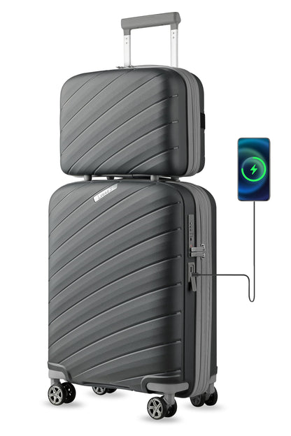 LUGGEX Lightweight 2-Piece Carry-On Luggage Set