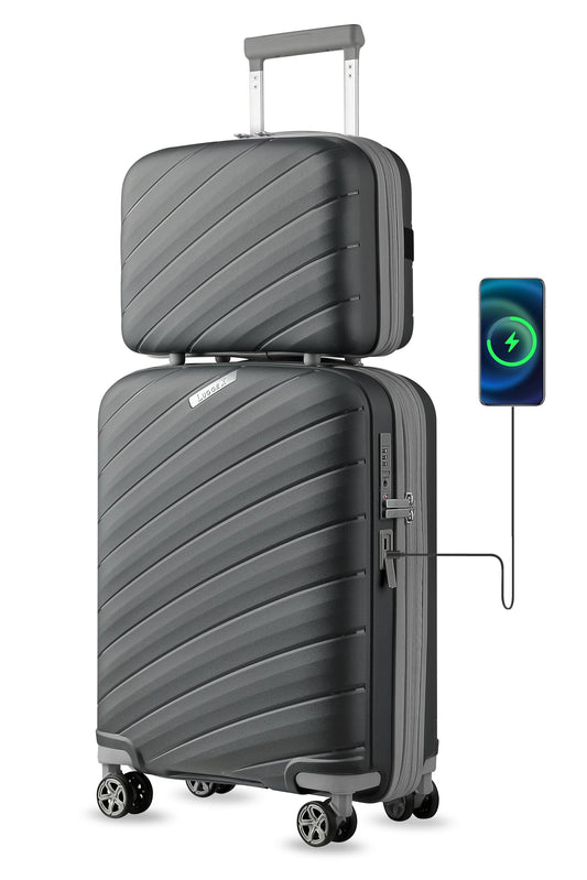LUGGEX Lightweight 2-Piece Carry-On Luggage Set