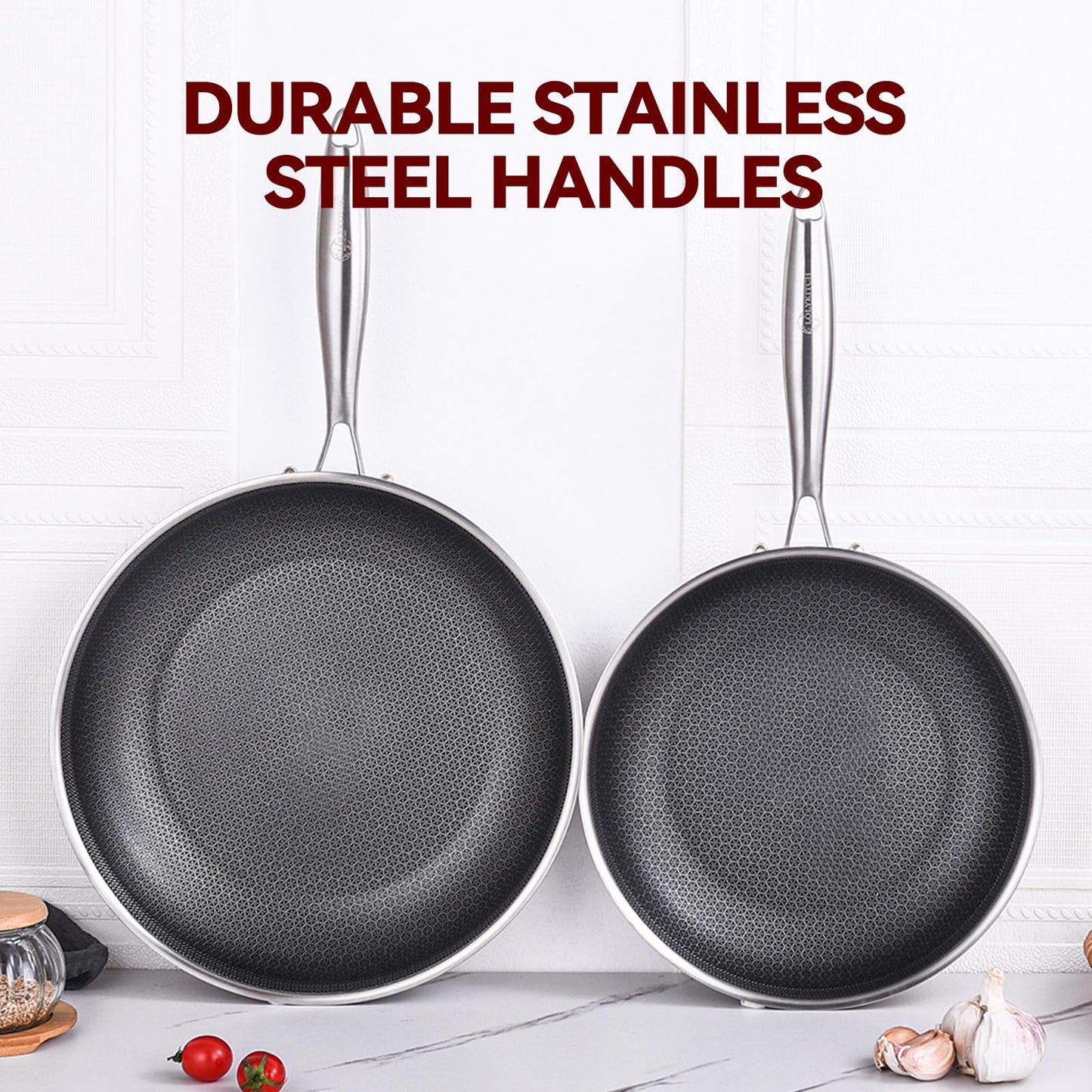 Tri-Ply Stainless Steel Non-Stick Sauté Pan Set