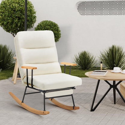 Glider Rocking Chair with Footrest and Adjustable Backrest