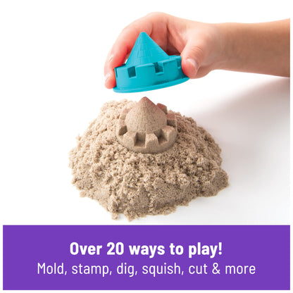 Kinetic Sand, Folding Sand Box with 2lbs Play Sand, 7 Molds & Tools, Sensory Toys, Christmas Gifts for Kids Ages 3+