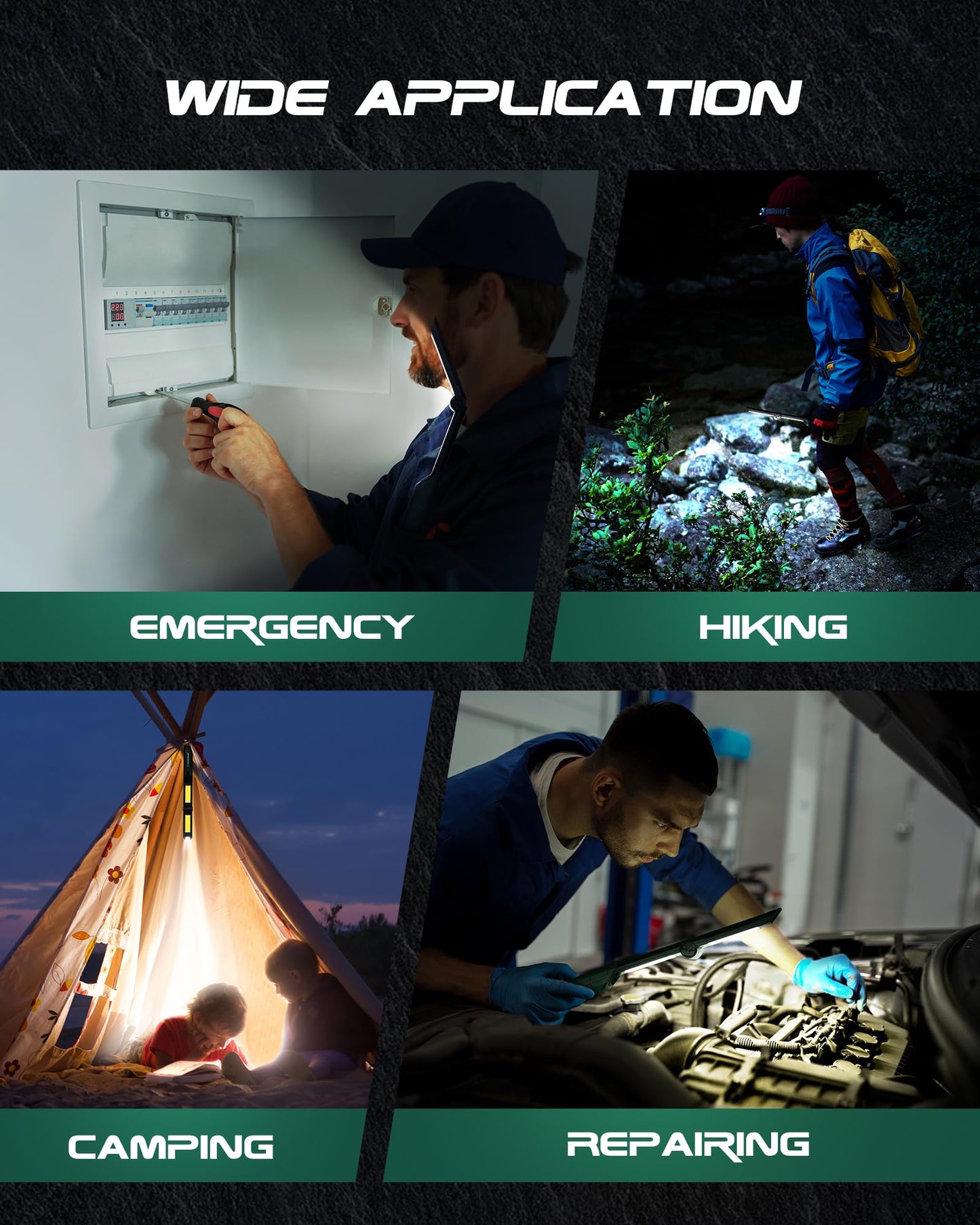 Rechargeable Magnetic LED Work Light by HOODINK