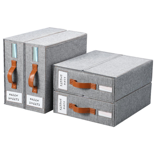 4 Pack Bed Sheet Organizer with Labels