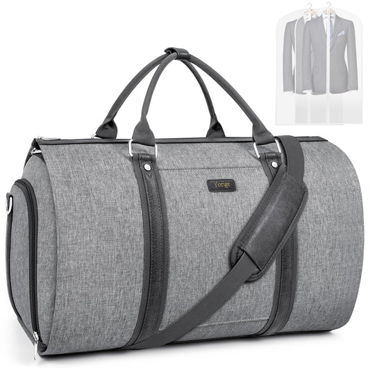 Convertible Garment Duffle Bags for Travel - Carry on Garment Bag for Men Women Large Travel Duffel Bag with Crossbody Bag 4pcs Set, 2 in 1 Hanging Suit Dress Clothes Travel Bag