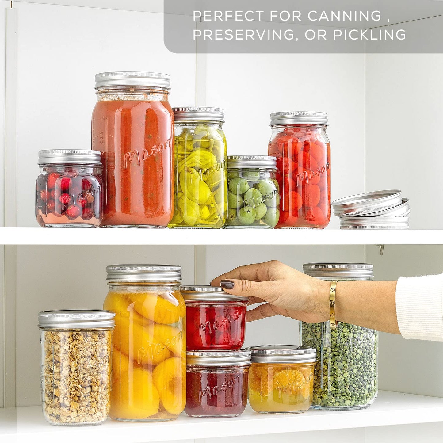 16 Oz Mason Jars 6-Pack with Lids & Labels