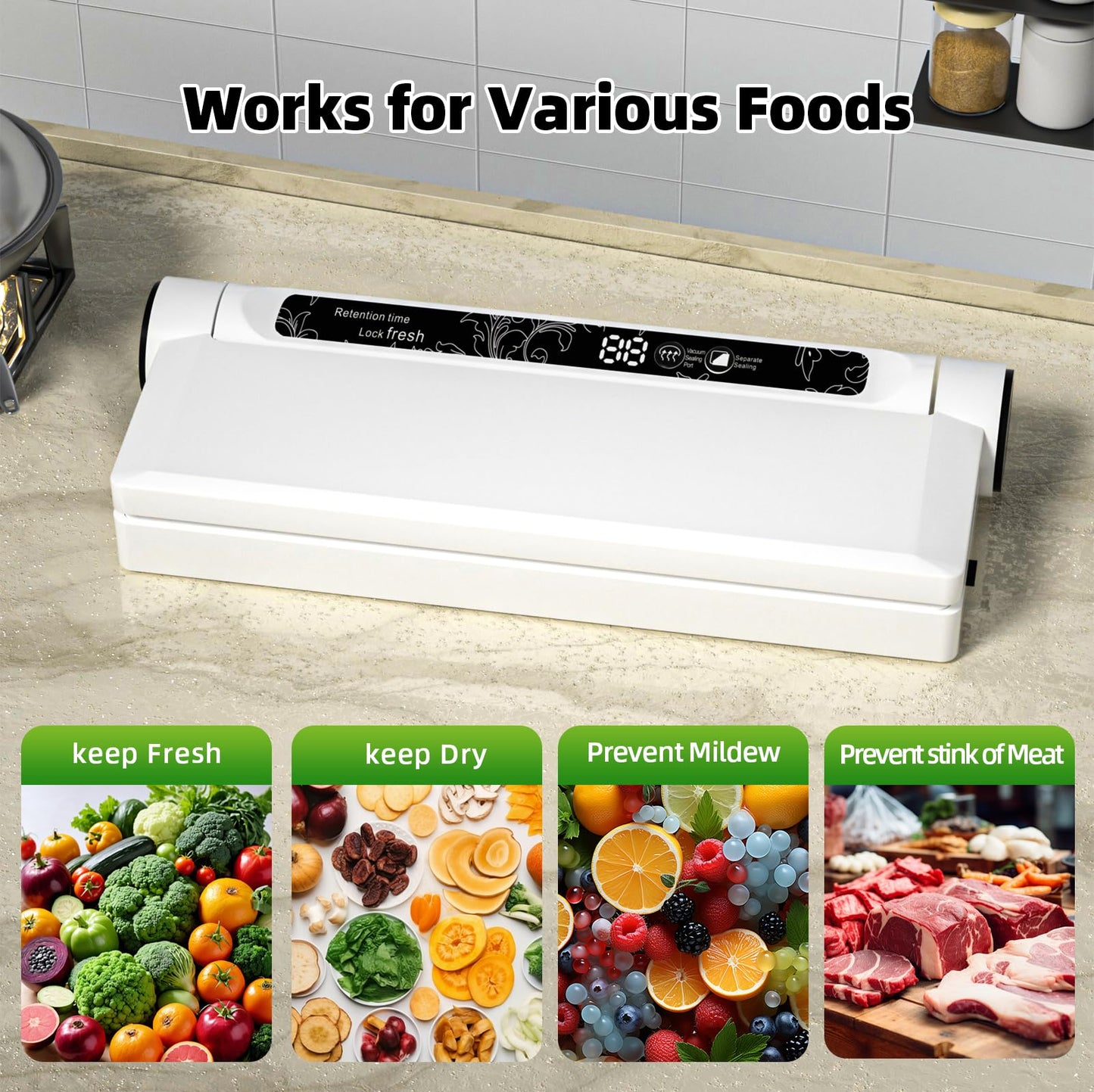 Vacuum Sealer with 20 Bags, Dual Use