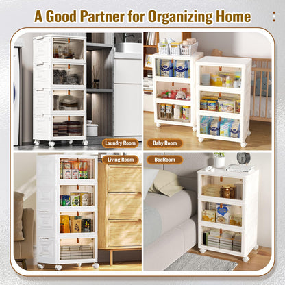 4-Tier Stackable Storage Bins with Lids