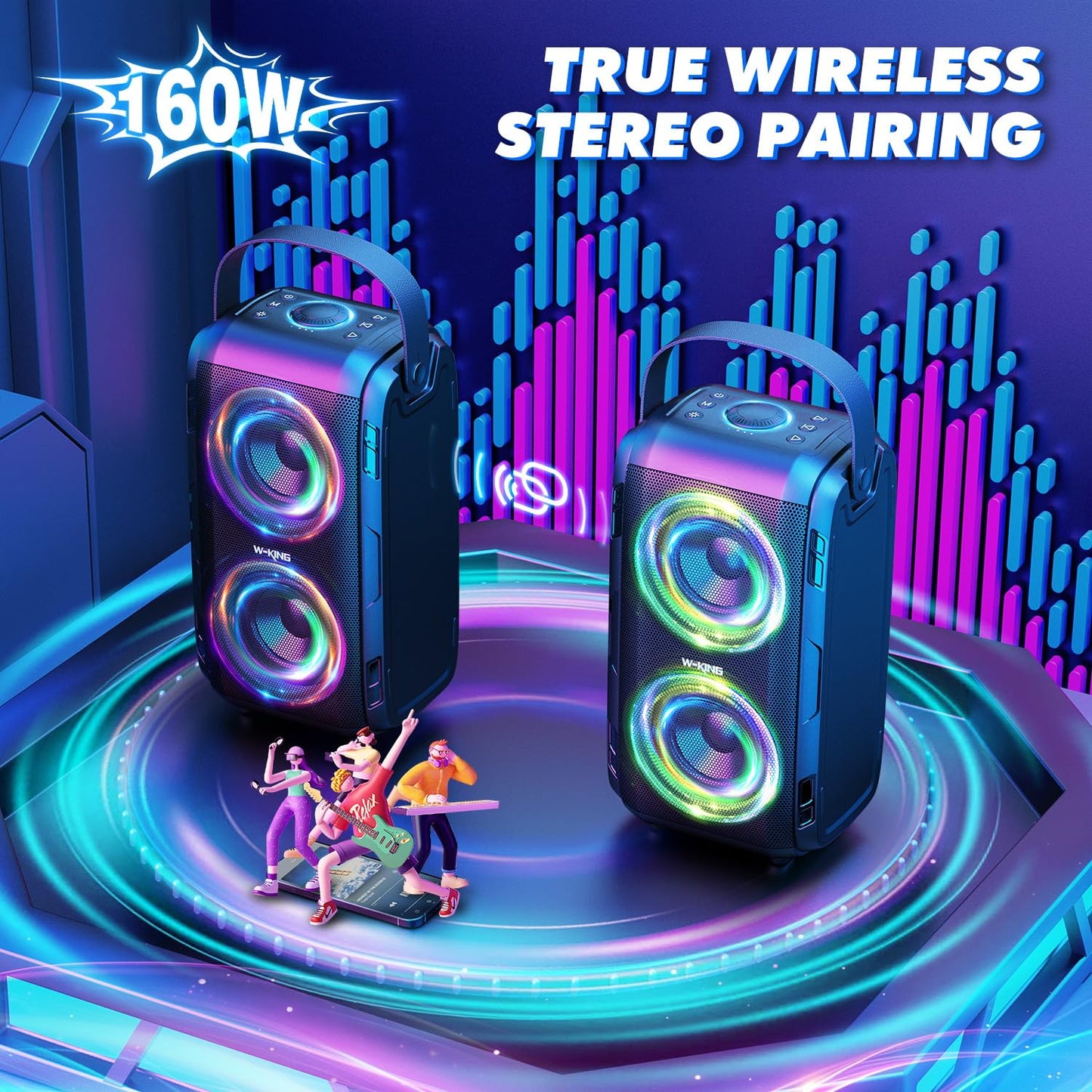 80W W-KING Bluetooth Party Boom Box Speaker