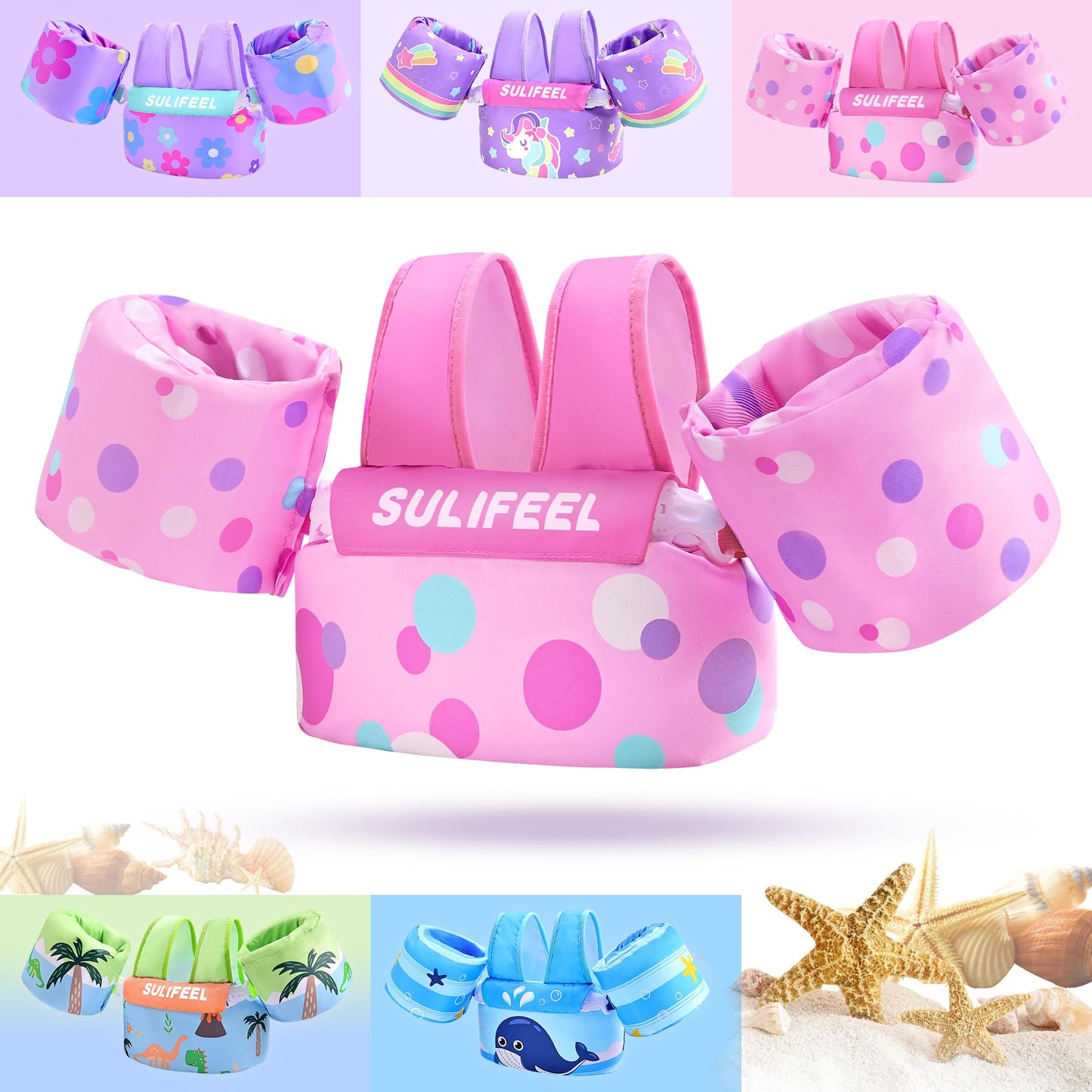 Toddler Swim Vest Floaties for Kids 20-66 lbs