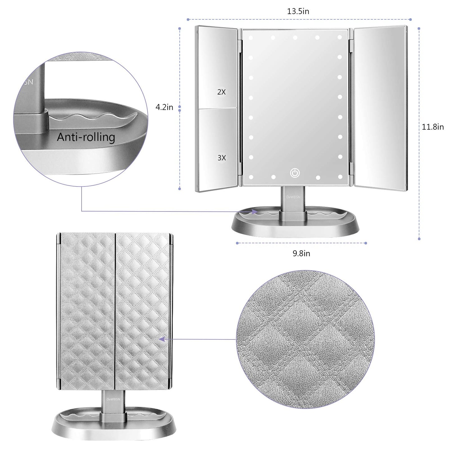Lighted Makeup Vanity Mirror with 21 LED Lights