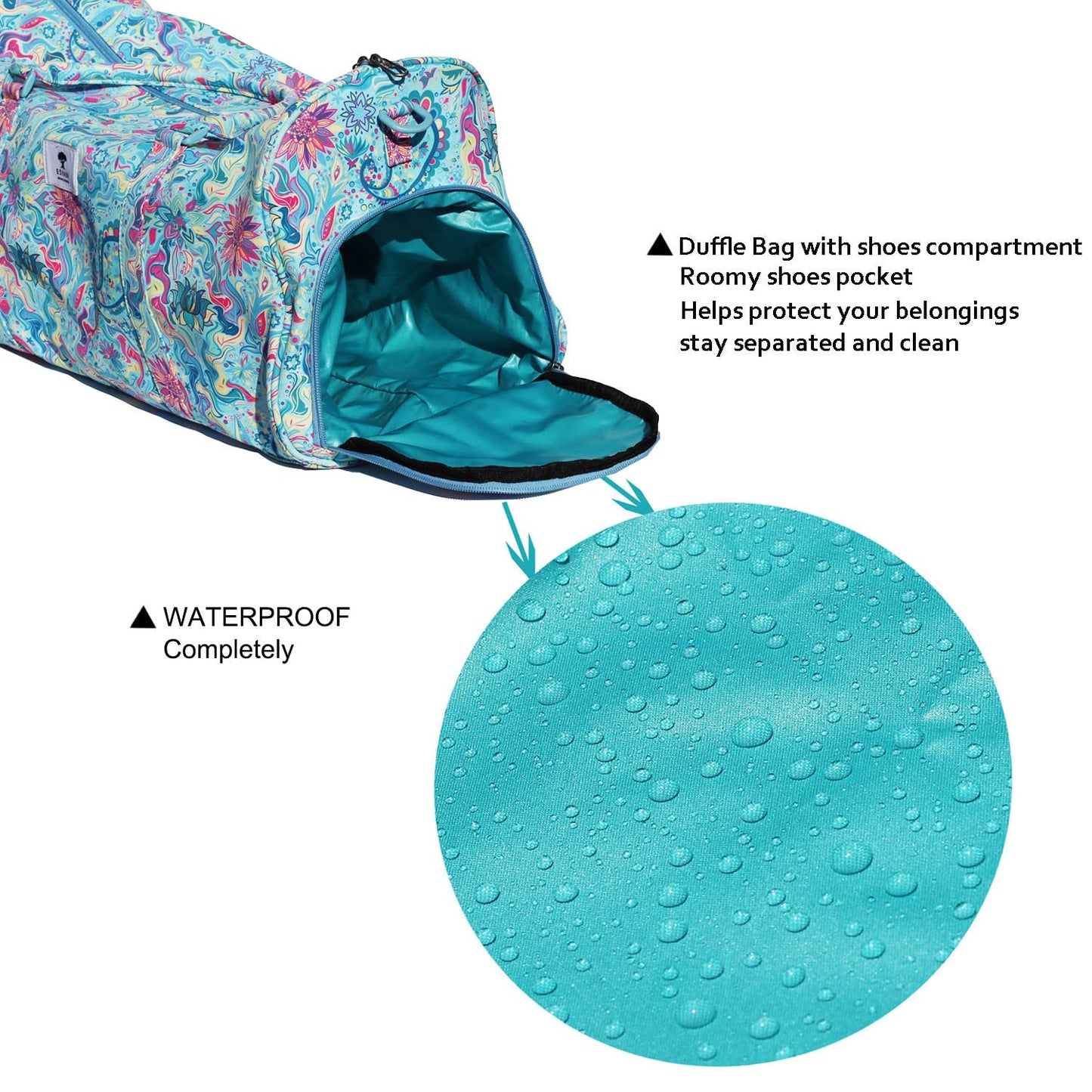 Water Resistant Duffel Bag for Gym Travel