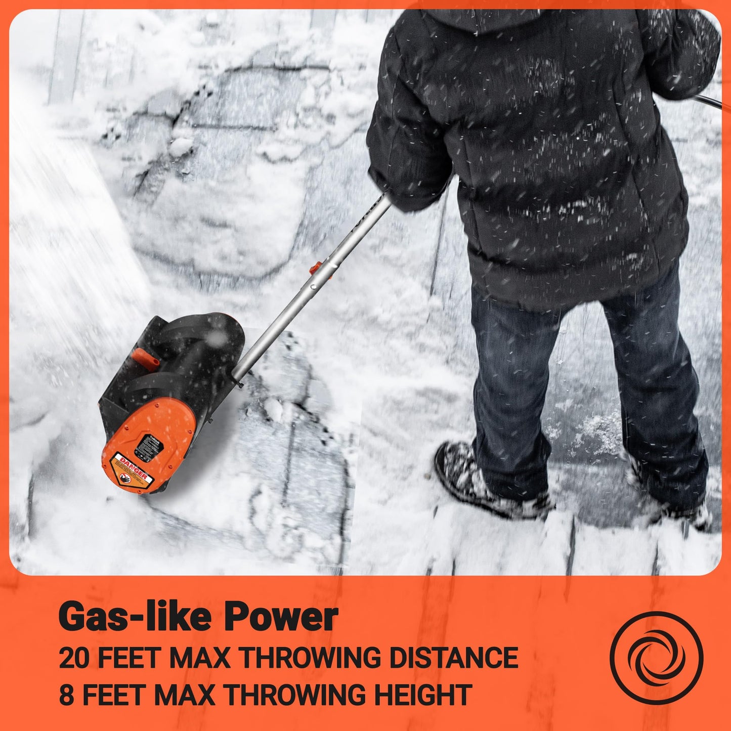 VOLTASK 12-Inch Electric Snow Blower, 10 Amp