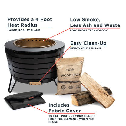 TIKI 25-Inch Smokeless Fire Pit for Outdoors