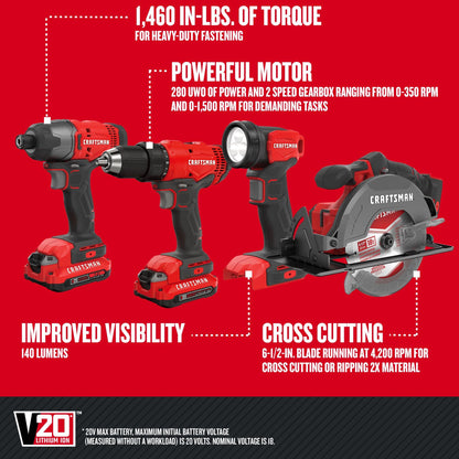 4-Tool Cordless Power Tool Set by Craftsman