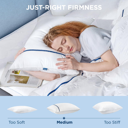 Bedsure Hotel Pillows King Size Set of 2 - Luxury King Pillows 2 Pack, Fluffy Twin Bed Pillows for Sleeping with Breathable Cover Soft & Supportive Pillows for Side, Back or Stomach Sleepers