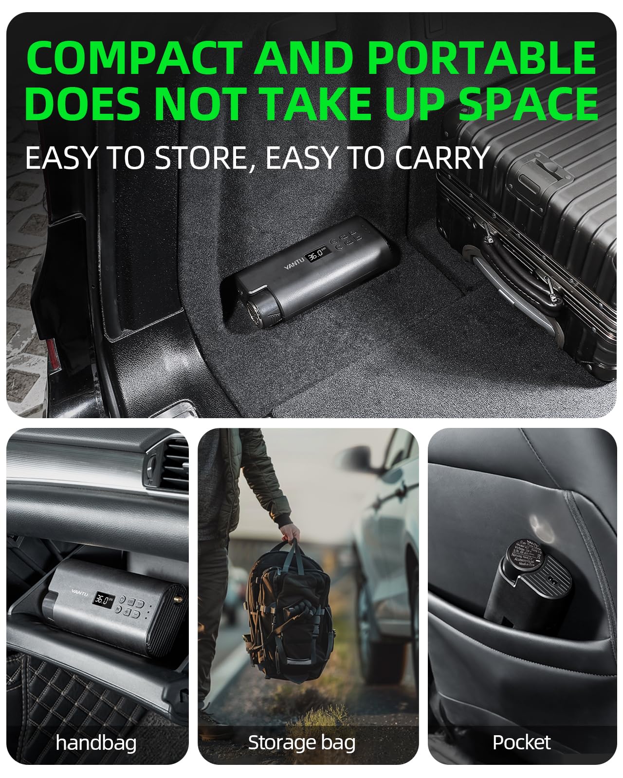 YANTU Portable Tire Inflator with Digital Display