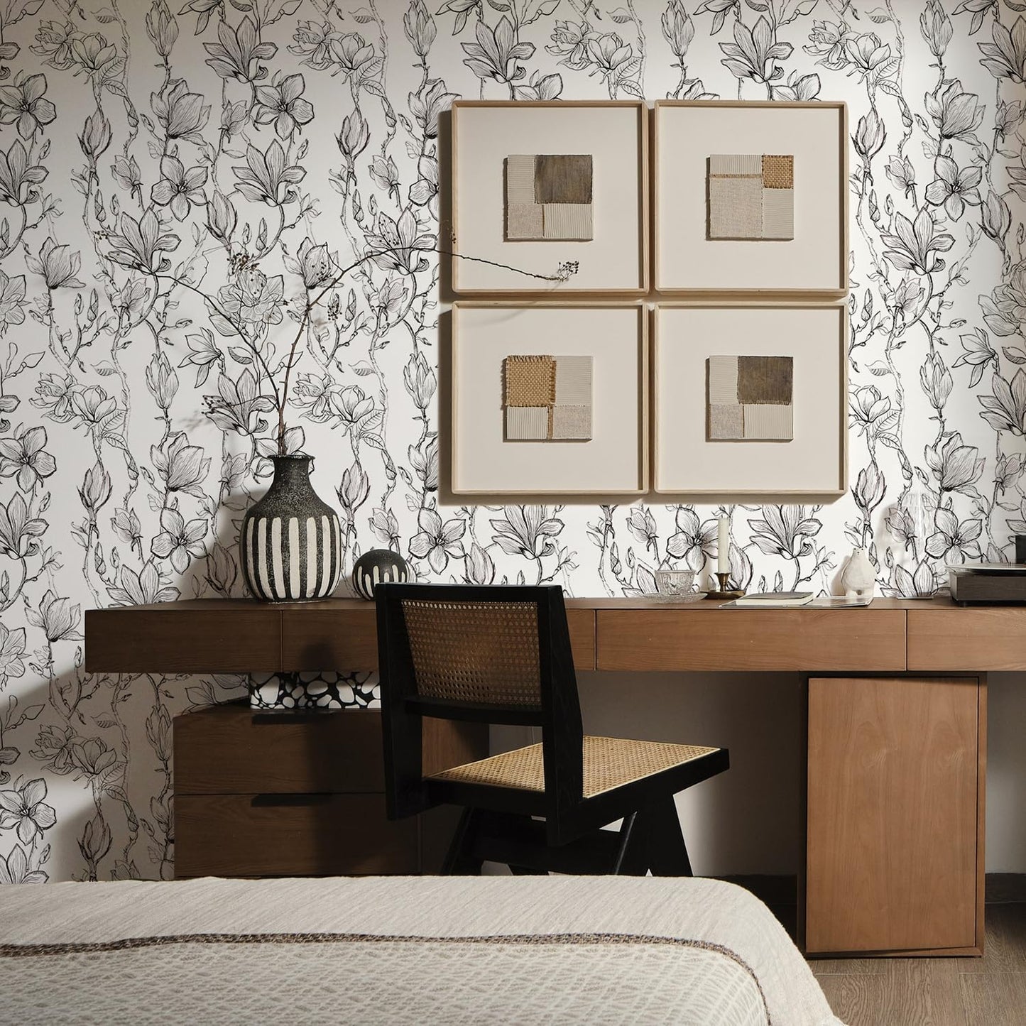 Yancorp 17.3"x120" Peel and Stick Wallpaper for Bedroom Accent Wall Boho Floral Removable Contact Paper for Cabinets and Drawers Bathroom Farmhouse