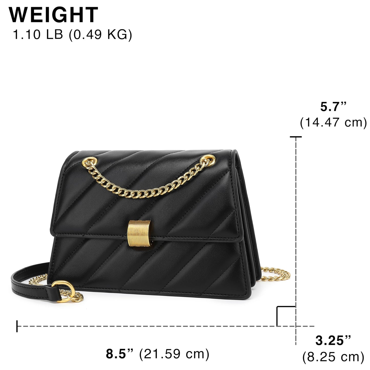 Scarleton Crossbody Bags for Women, Handbags for Women, Shoulder Bag Purse, Quilted Cross Body Bag Purses for Women, H211301 - Black
