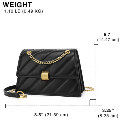 Scarleton Crossbody Bags for Women, Handbags for Women, Shoulder Bag Purse, Quilted Cross Body Bag Purses for Women, H211301 - Black