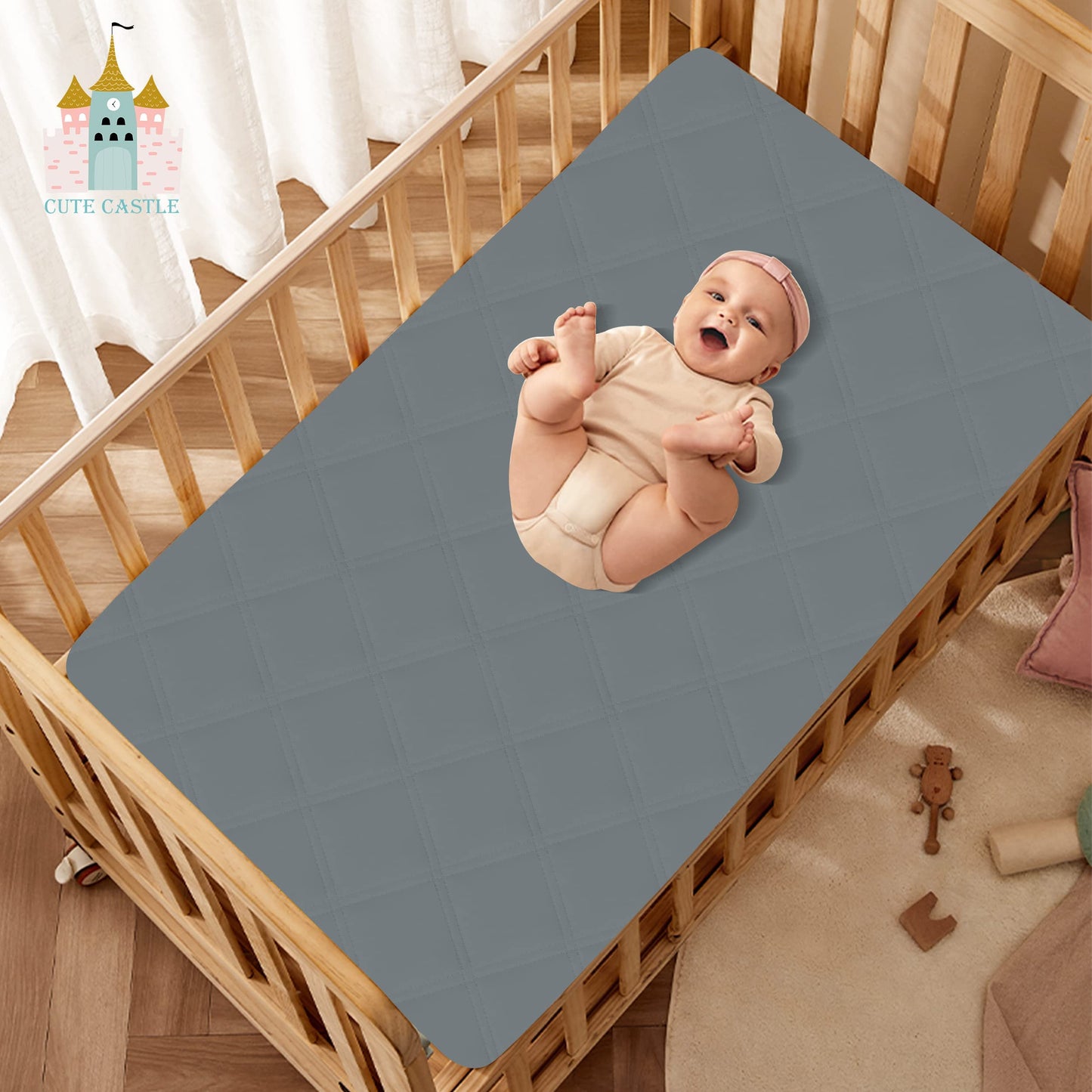 2 Pack Waterproof Crib Mattress Protector.