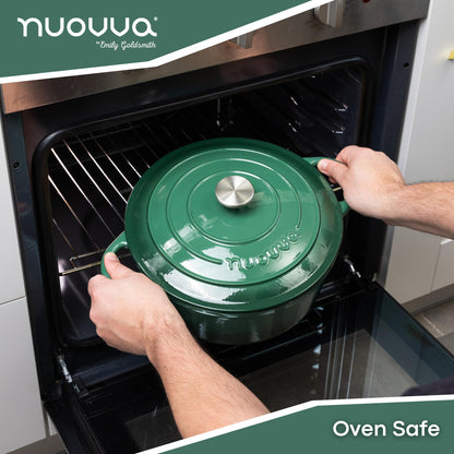 6.4-Quart Cast Iron Dutch Oven – Dark Green