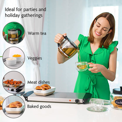 OVENTE Electric Warming Tray with Adjustable Temperature Control