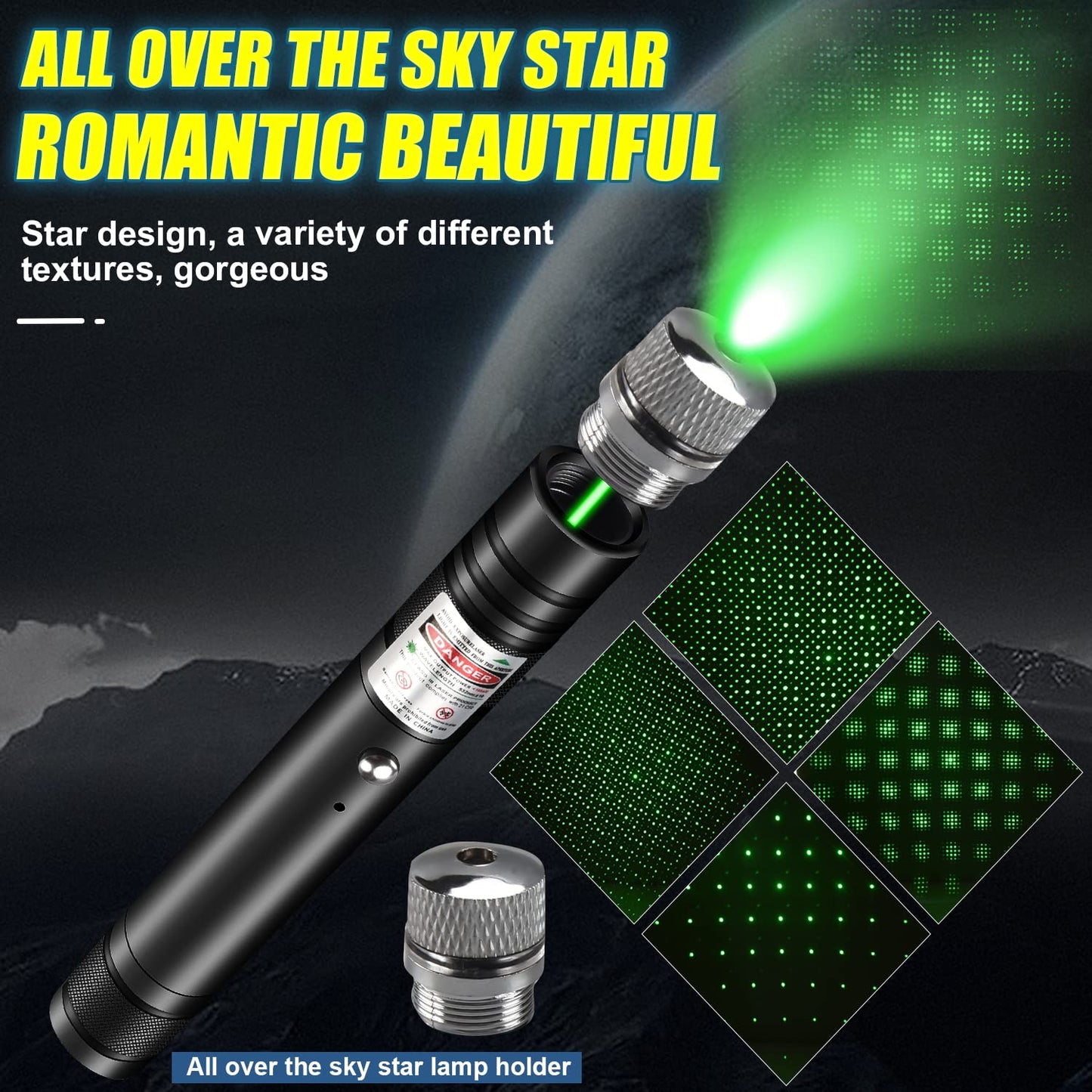 Rechargeable Laser Pointer Flashlight for Outdoor Use