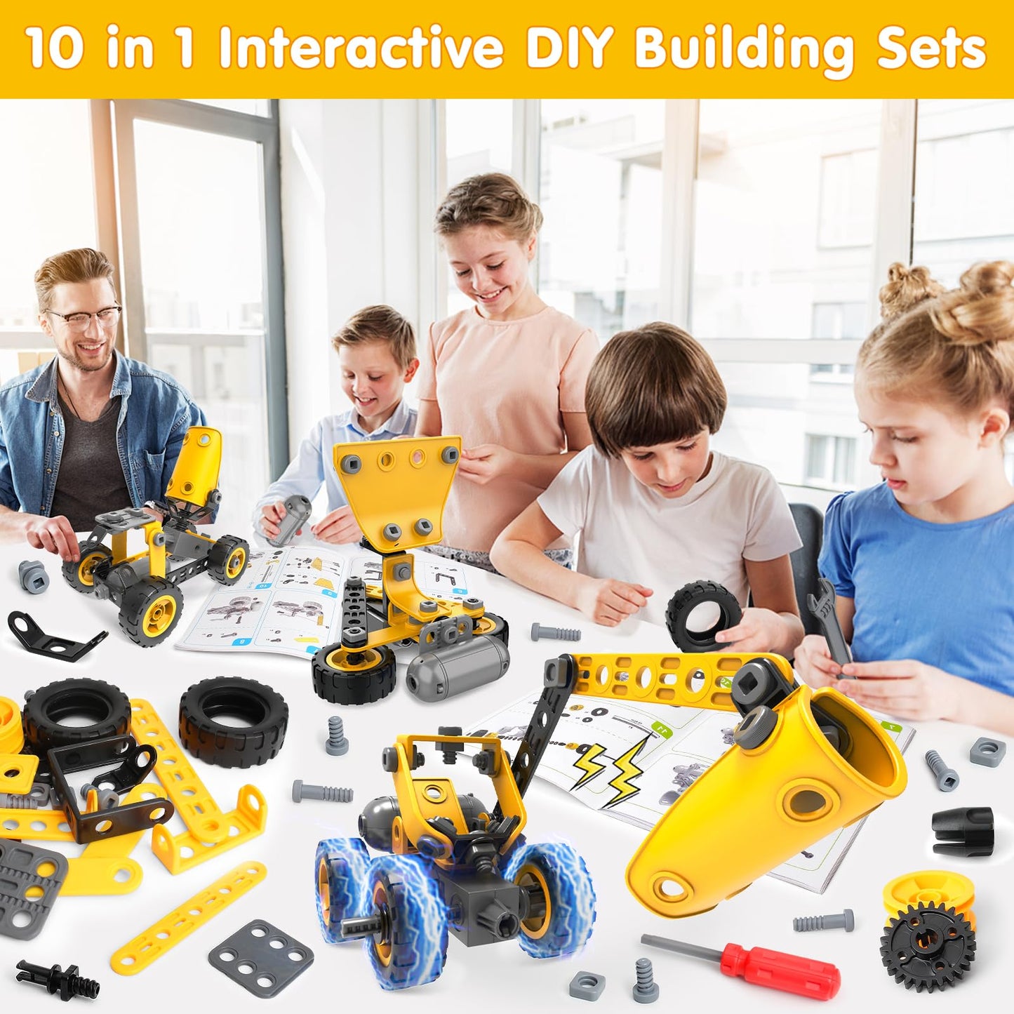 10-in-1 STEM Building Block Kit for Kids