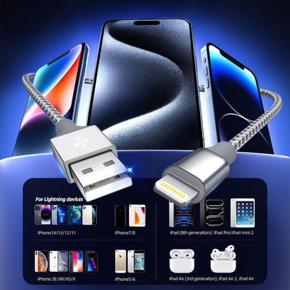 10FT Lightning Cable 3-Pack for iPhone