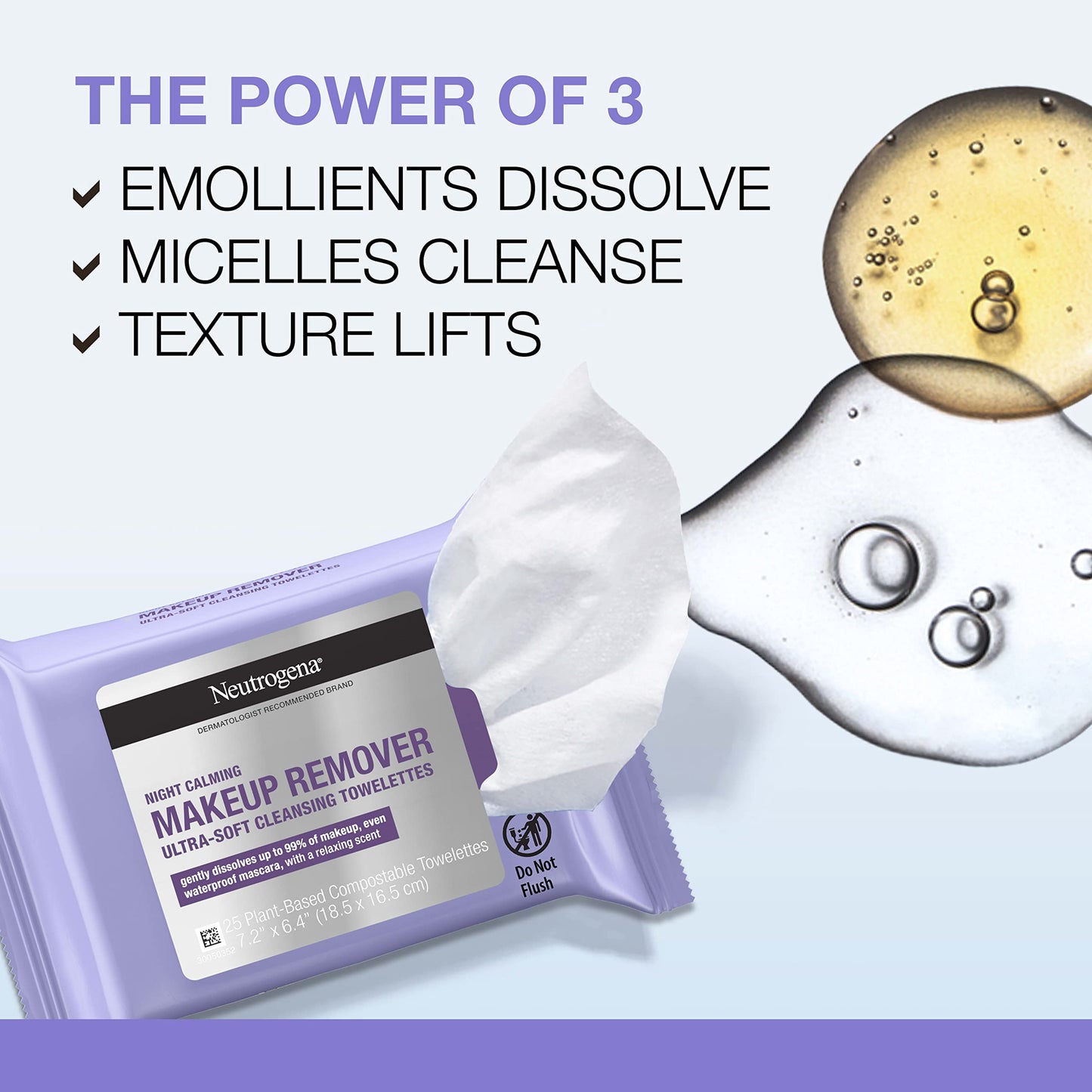 Neutrogena Night Calming Cleansing Towelettes, 25 ct
