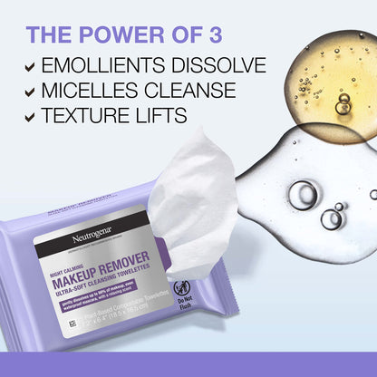 Neutrogena Night Calming Cleansing Towelettes, 25 ct