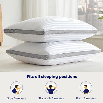 2 Pack SLEEP ZONE Queen Bed Pillows