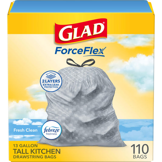 Glad 13 Gallon Odorshield Trash Bags, 110 Count
