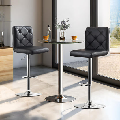 NicBex Adjustable Bar Stools Swivel Barstools, Modern PU Leather Dining Room Kitchen Island Counter Bar Stools Set of 2