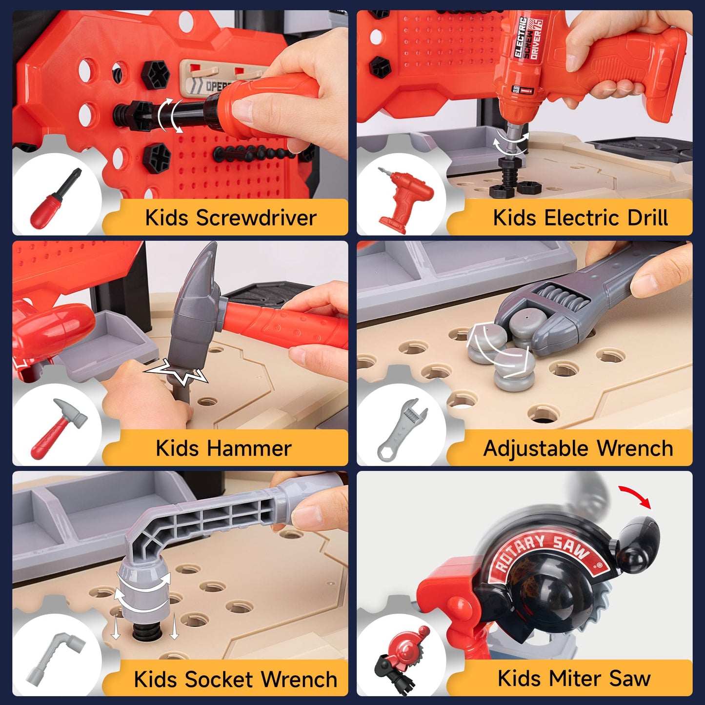 Kids Tool Bench with 138 Realistic Tools