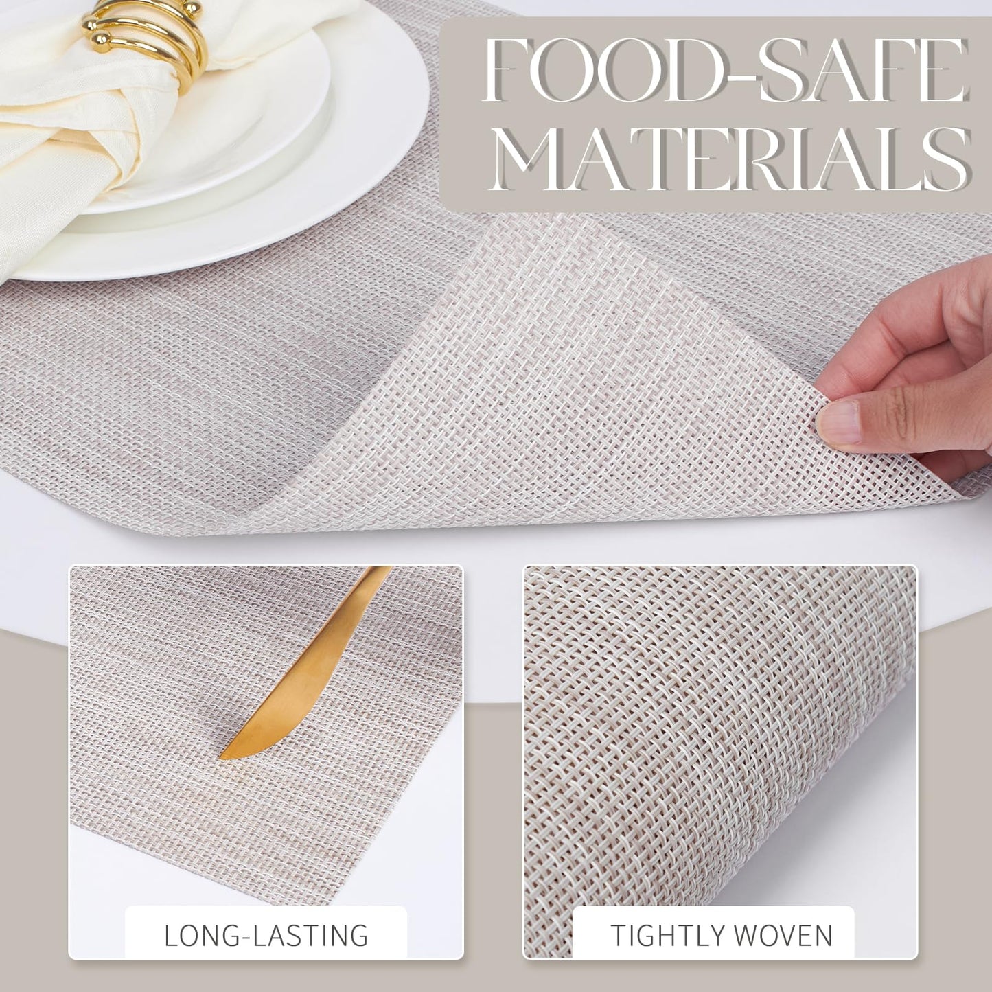 Set of 4 Woven Heat Resistant Placemats