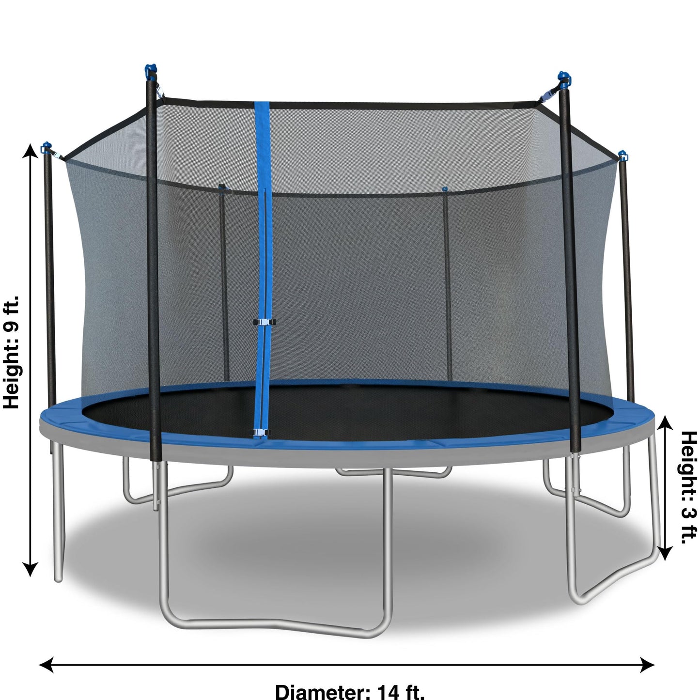 TruJump 14 Ft Round Trampoline with Safety Enclosure