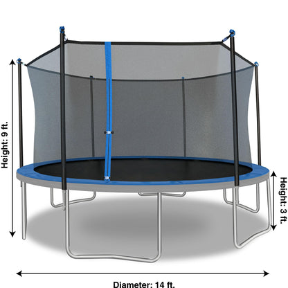 TruJump 14 Ft Round Trampoline with Safety Enclosure