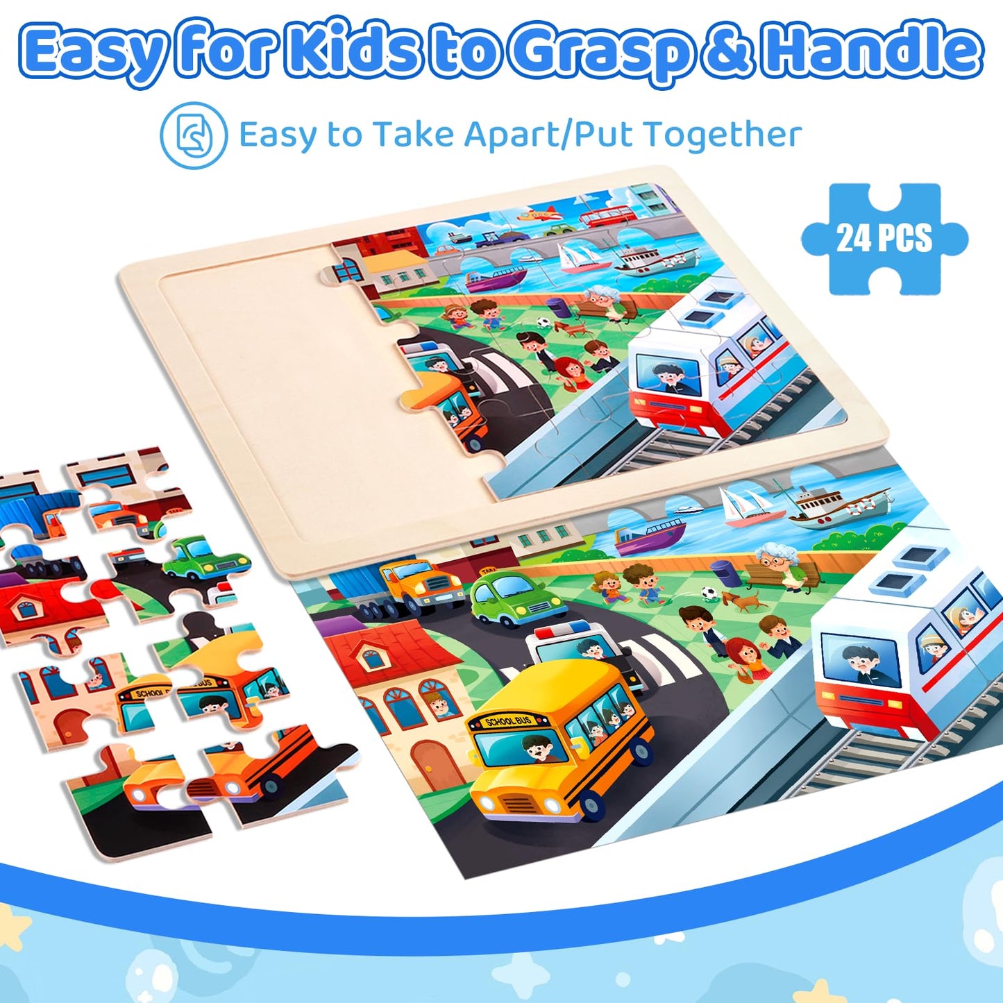 Wooden City Life Puzzles for Kids Ages 3-8