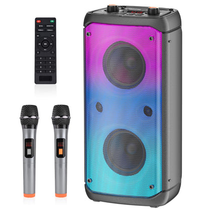 80W Portable Bluetooth Party Speaker with LED Lights
