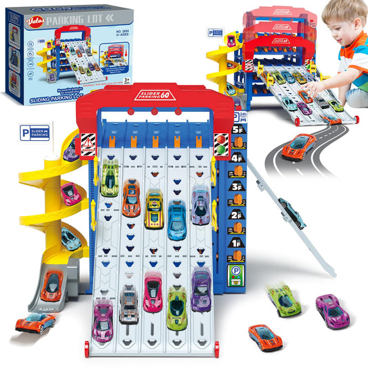 10 Cars Parking Track Toy for Boys Ages 3-8