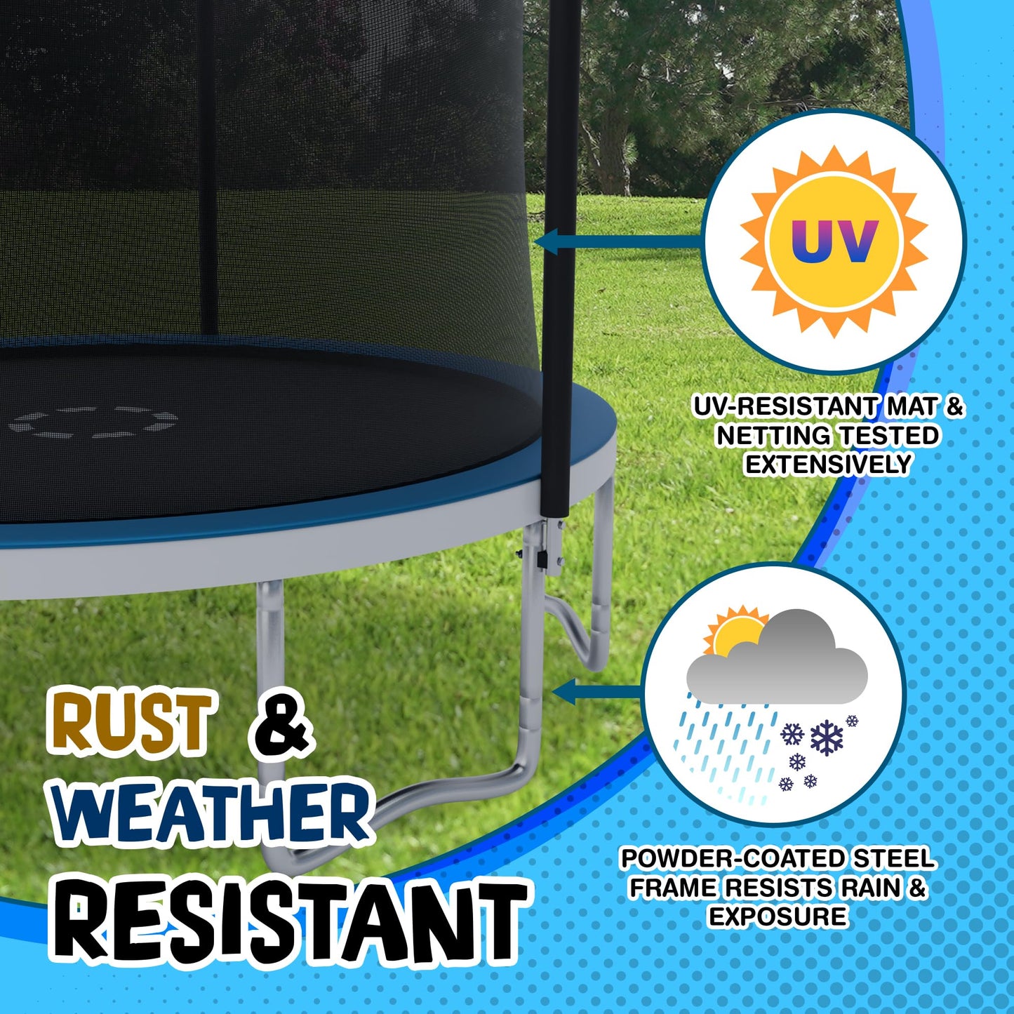 10FT Outdoor Trampoline with Safety Enclosure