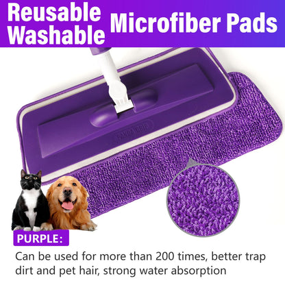 Spray Mops for Floor Cleaning Floor Mop with a Refillable Spray Bottle and 3 Washable Microfiber Pads Home or Commercial Use Dry Wet Flat Mop for Hardwood Laminate Wood, New Blue