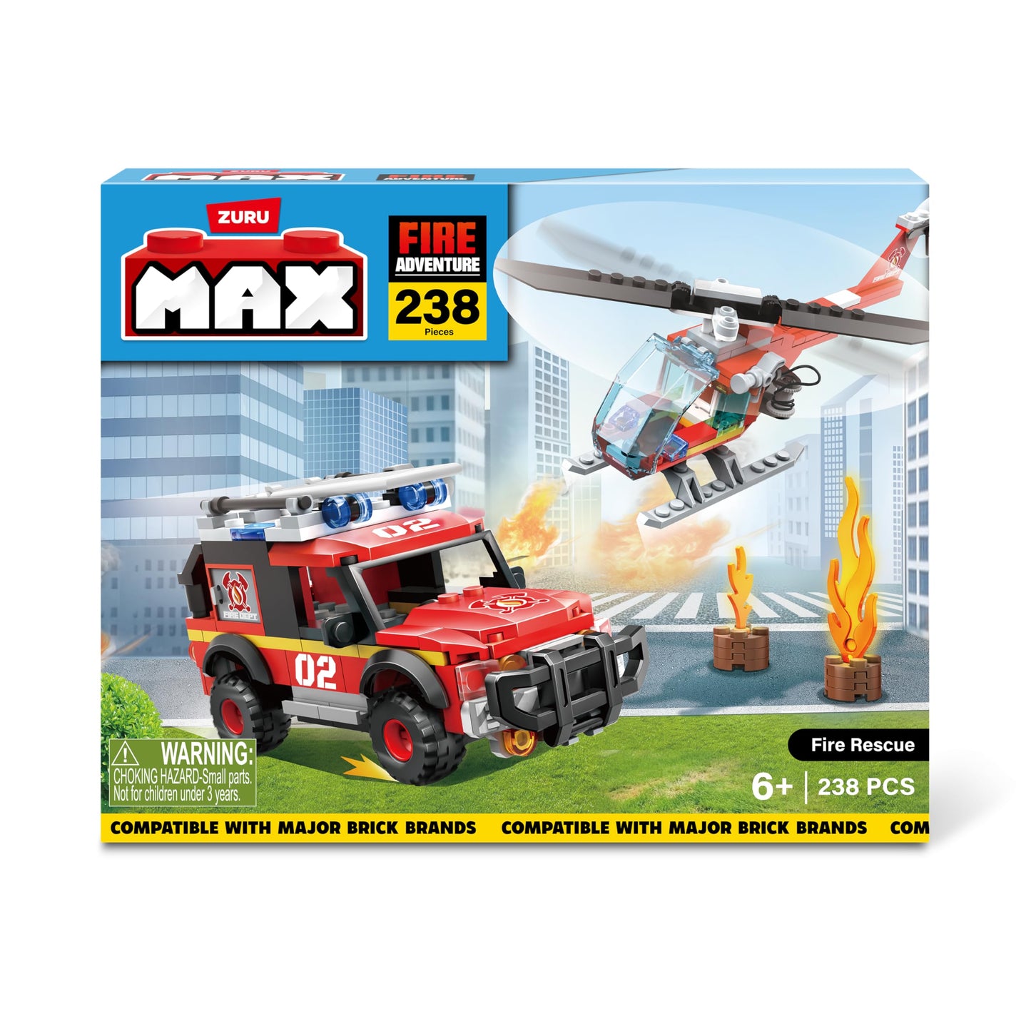 Max Build More City US-Series 218-Piece Brick Box Play Set Fire Station