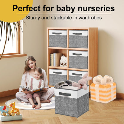 Collapsible Fabric Storage Bins - Set of 6
