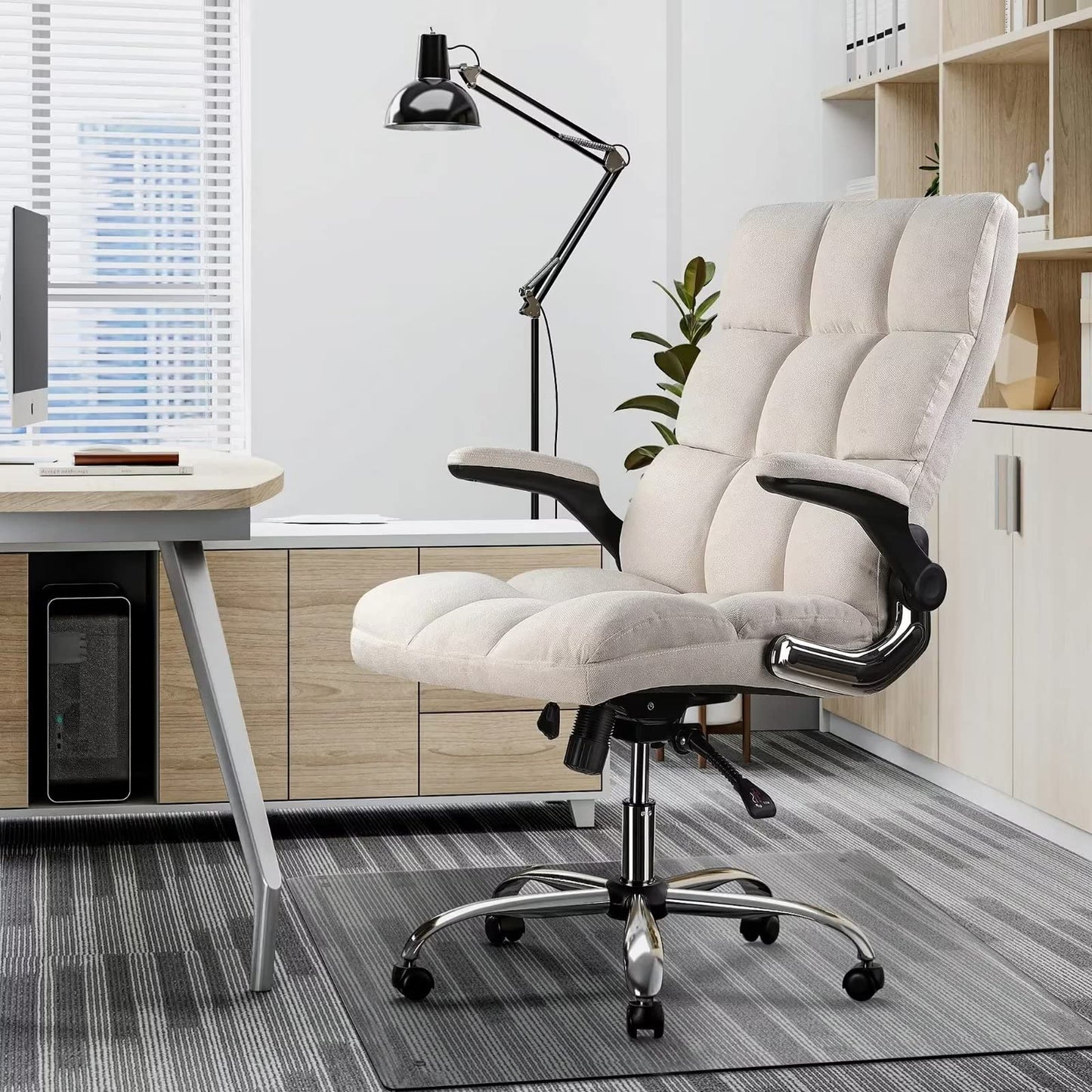 MIRUO Office Chair Mat for Carpet Desk Chair Mat Tempered Glass Floor Mat for Office Chair On Carpet Mat for Office Chair On Carpet (36" x 36" x 1/6", Transparent) (A-GE10018-USAM021)
