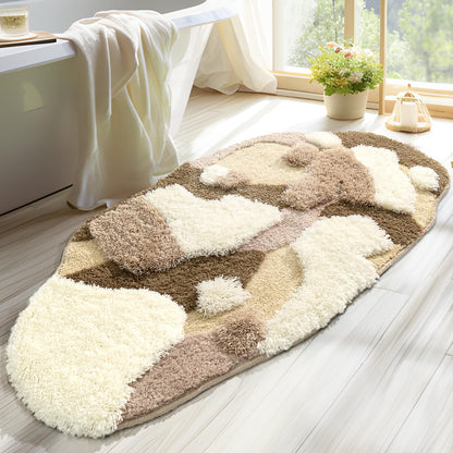 Cyncelia Moss Bathroom Runner Rug 24x48 Brown Long Bathroom Rugs Runner Non Slip Funny Cute 3D Leaf Bath Mat for Bathroom Large Rug Boho Bathroom Decor Absorbent Plush Rug for Bathtub