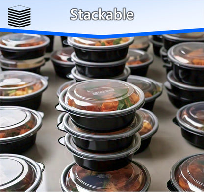 Mr Miracle 32 OZ Round Meal Prep Containers 50 Pack