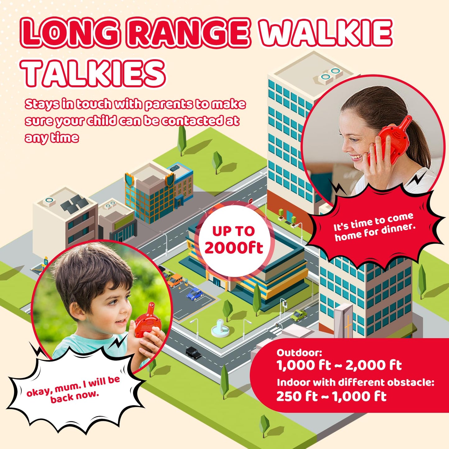 Walkie Talkies for Kids - LAEBUILD Toys